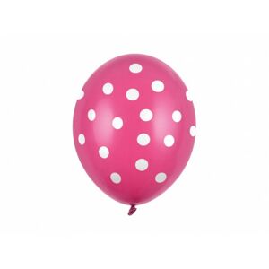 SB14P-223-006W-6 Balón - Tečkovaný - pastelový, 30cm (6ks) Růžová