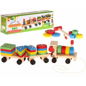 7459 Dřevěná lokomotiva s barevnými bloky