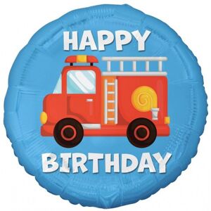 FG-OBSP Godan Fóliový balón - Hasičské auto - Happy Birthday, 45cm