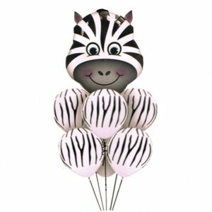 5950_1 Party Deco Fóliový balón - safari zvířátka 60x70cm Zebra