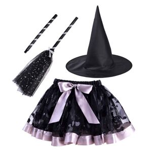 ZA4806 CY Halloweenský kostým - Čarodějnice (3-6 let) Černá