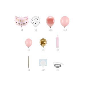 GBN12 Party Deco Kompletní balonová výzdoba - Kočička, 83x140cm Růžová