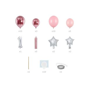 GBN7-1-081 Party Deco Kompletní balonová výzdoba - První ruček, 90x140cm Růžová