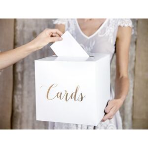 PUDTM6-019R Party Deco Krabička na dary - Cards - bílá 24x24x24cm Rúžove zlato