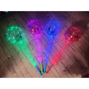 LED svítící balón s rukojetí - 4 barevné varianty Růžová