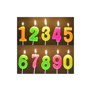 MB-12304 Neonová dortová svíčka - číslo 4,5cm - zelená 9
