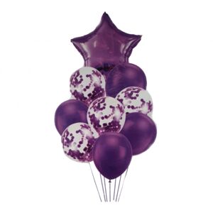 EPY55J DR Party mix balónov s konfetami 9 ks Růžová