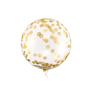 ORB16-2-019 Party Deco Průhledný balón s konfetami 40cm Zlatá