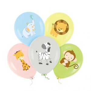 137024 PartyPal Set balónov - Cute Zoo Animals, 30cm 5ks