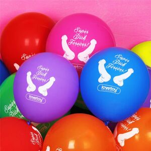 10-LV765021 Set barevných balonů "Super Dick Forever", 30cm (7ks)