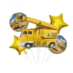jx-801088 GRABO Set fóliových balónů - Stavební stroje (5ks)