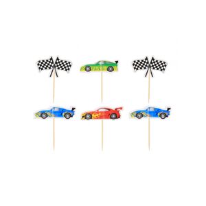 PF-PDWY Godan Set zapichů na dort - Závodní autíčka - 6ks