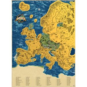 Stírací mapa Evropy DELUXE XL