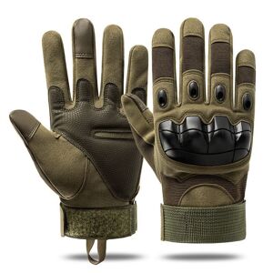 5287 Taktické ochranné rukavice - černé / zelené Zelená, L