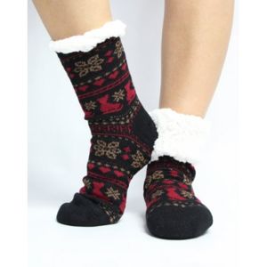 8976 Termo dámské protiskluzové ponožky 20-01 černé s mentolovou Sobík 