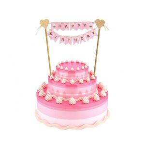 QT-DHBR DR Zapich na dort - Happy Birthday - 25cm Růžová