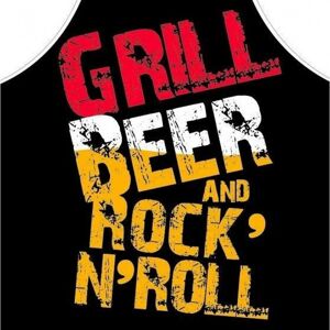 401032 Zástěra + rukavice Grill Beer & Rock'n'roll